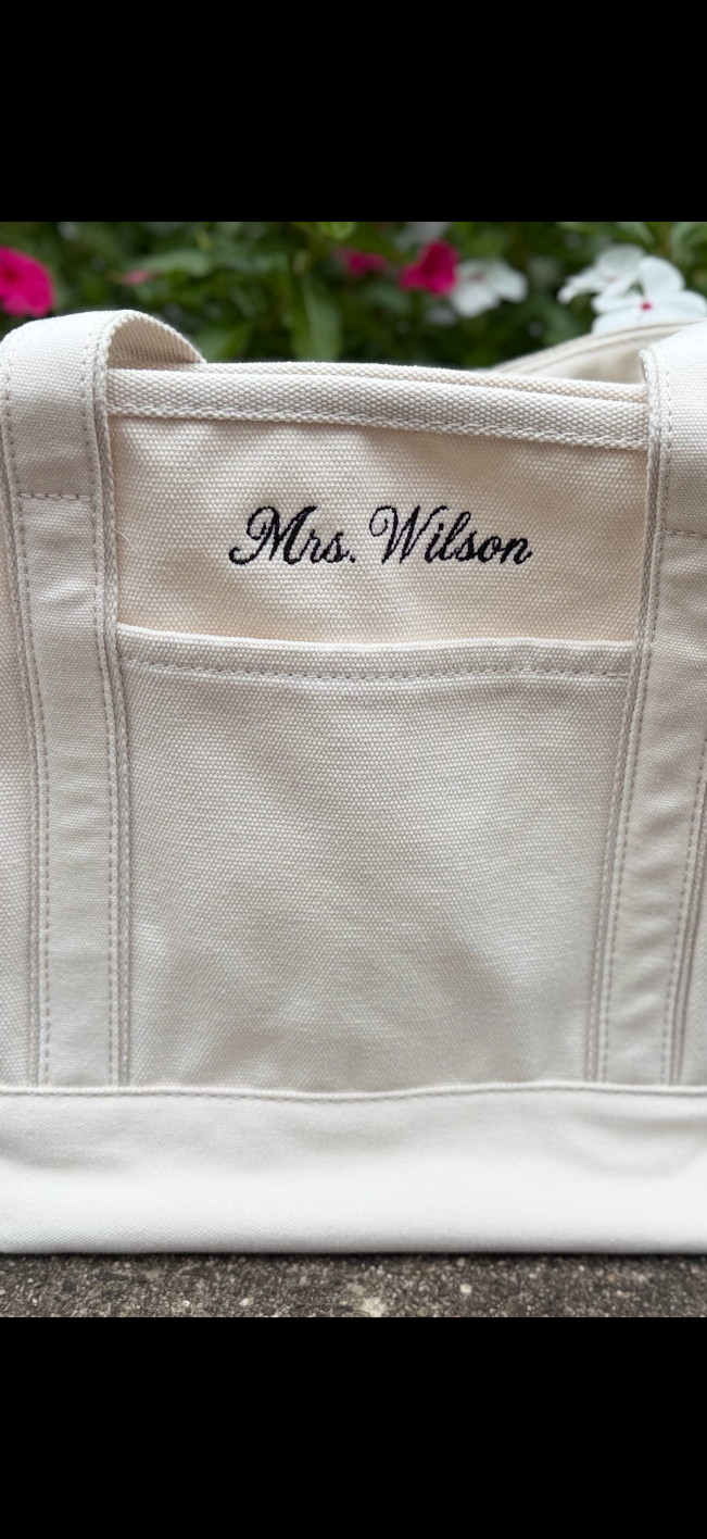 MEDIUM Lands End Tote - Text ONLY